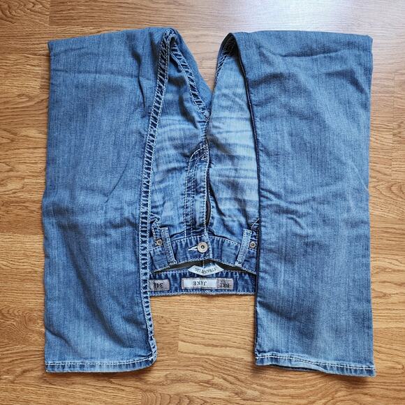 BKE Jake Straight Leg Jeans Mens Size 34R Blue Denim Stretch Contrast Stitch - Picture 8 of 11